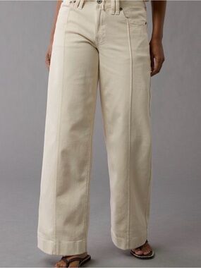Low rise baggy Wide Leg Cream Dreamy Drape American Eagle